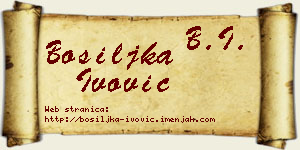 Bosiljka Ivović vizit kartica